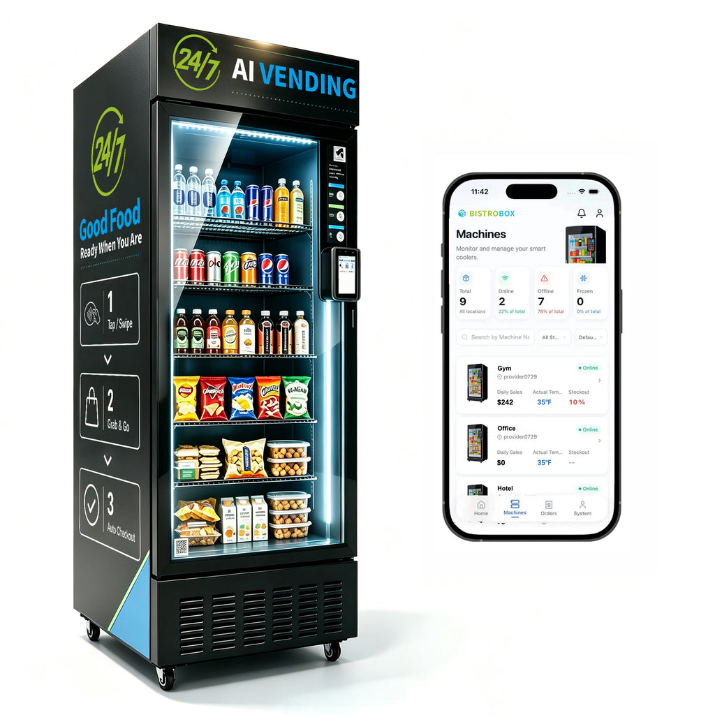 BistroBox BoxGO: 456L AI Vending Machine for Offices & Gyms