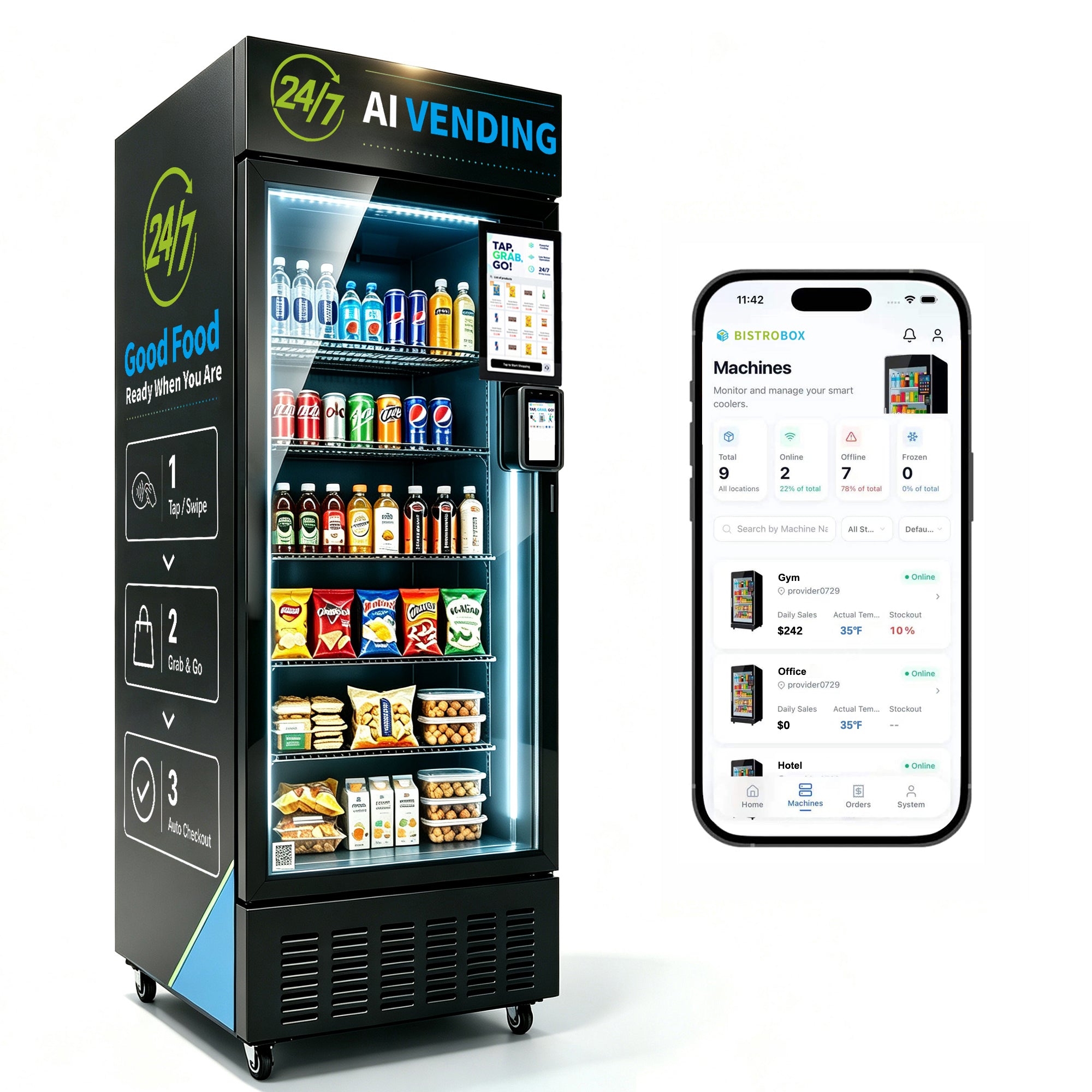 BistroBox BoxGO with Touchpad: 456L AI Vending Machine