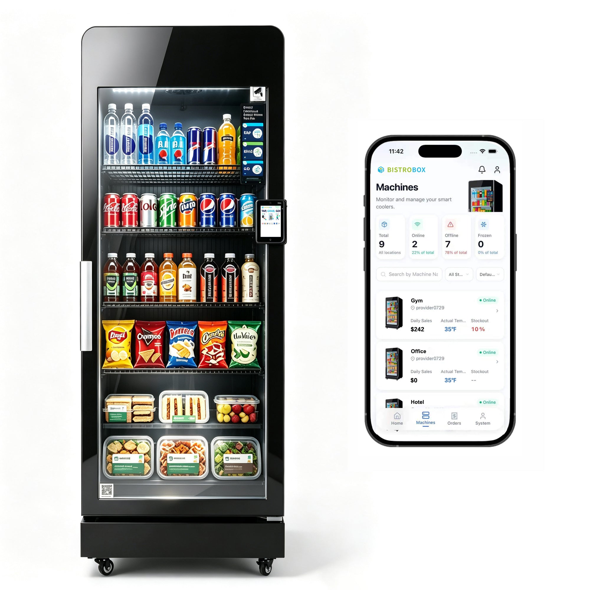 BistroBox BoxPro: 555L Large AI Vending Machine for High-Traffic
