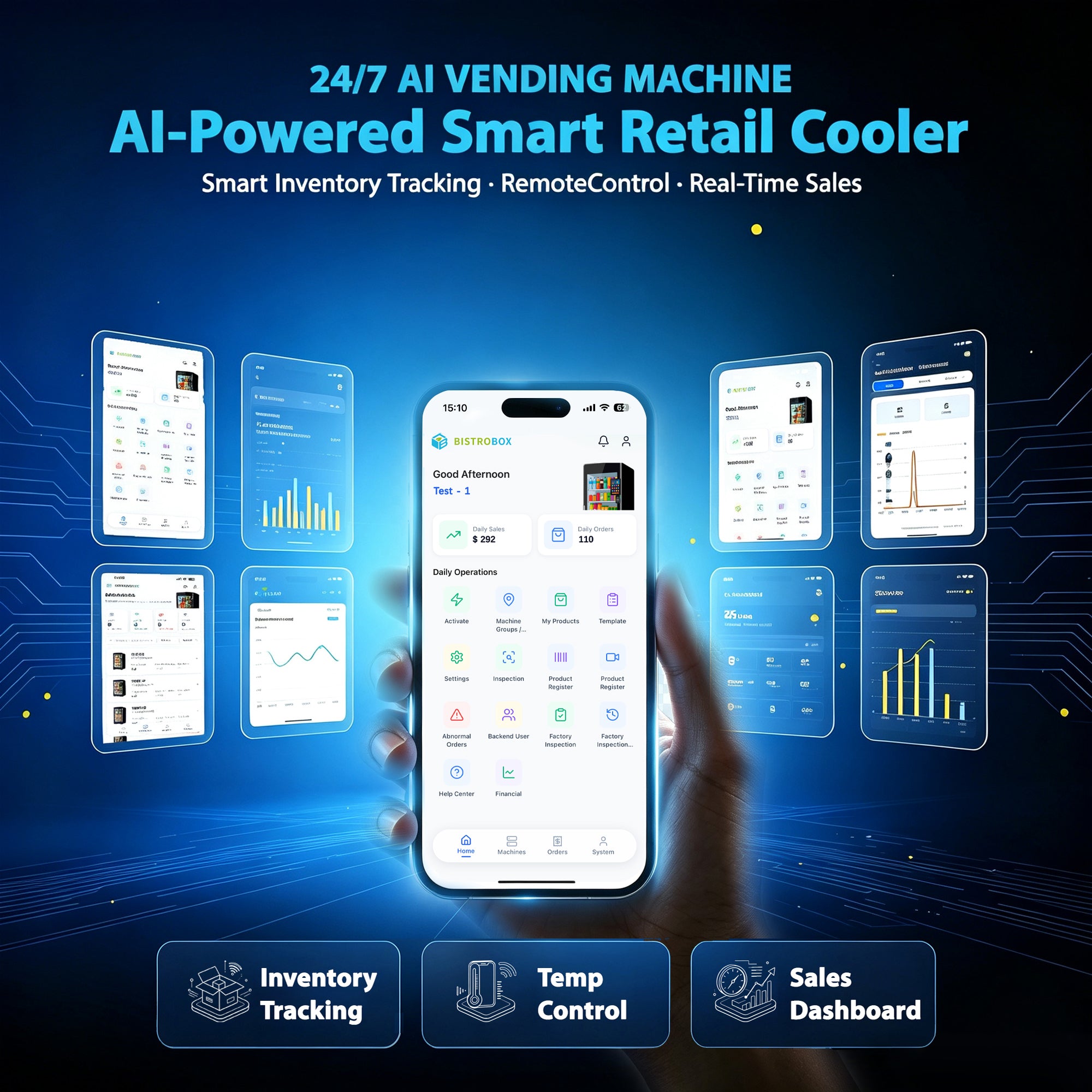 BistroBox BoxGO: 456L AI Vending Machine for Offices & Gyms